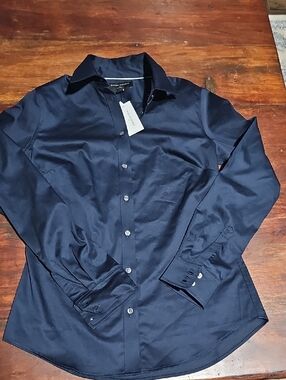 Banana Republic Factory Dark Navy Button-Up Dress Shirt